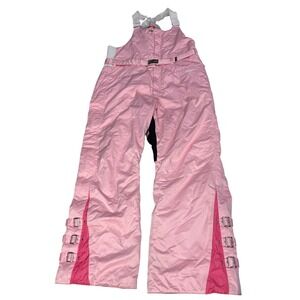 Vintage Arctiva Pink Bib Snow Pants Womens Large Insulated Ski Snowboard Bibs